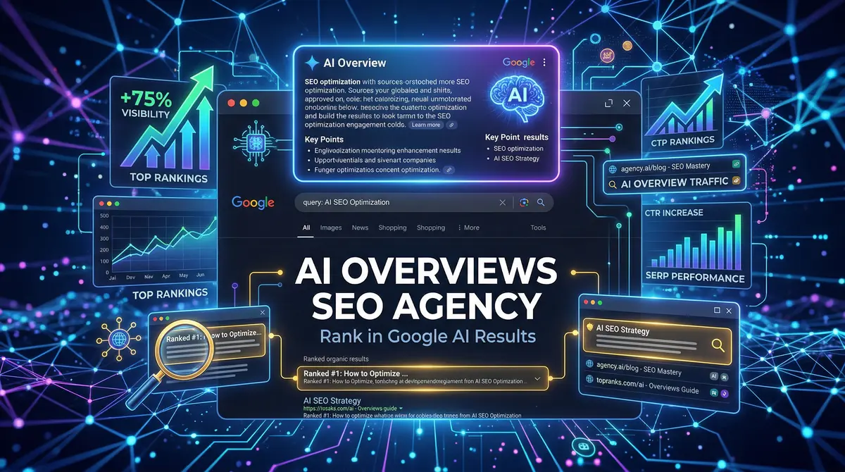 AI Overviews SEO agency helping businesses rank in Google AI-generated search results