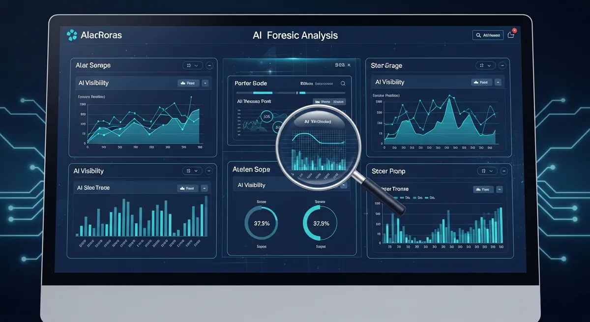 AI SEO audit forensic guide showing visibility analysis across AI search engines