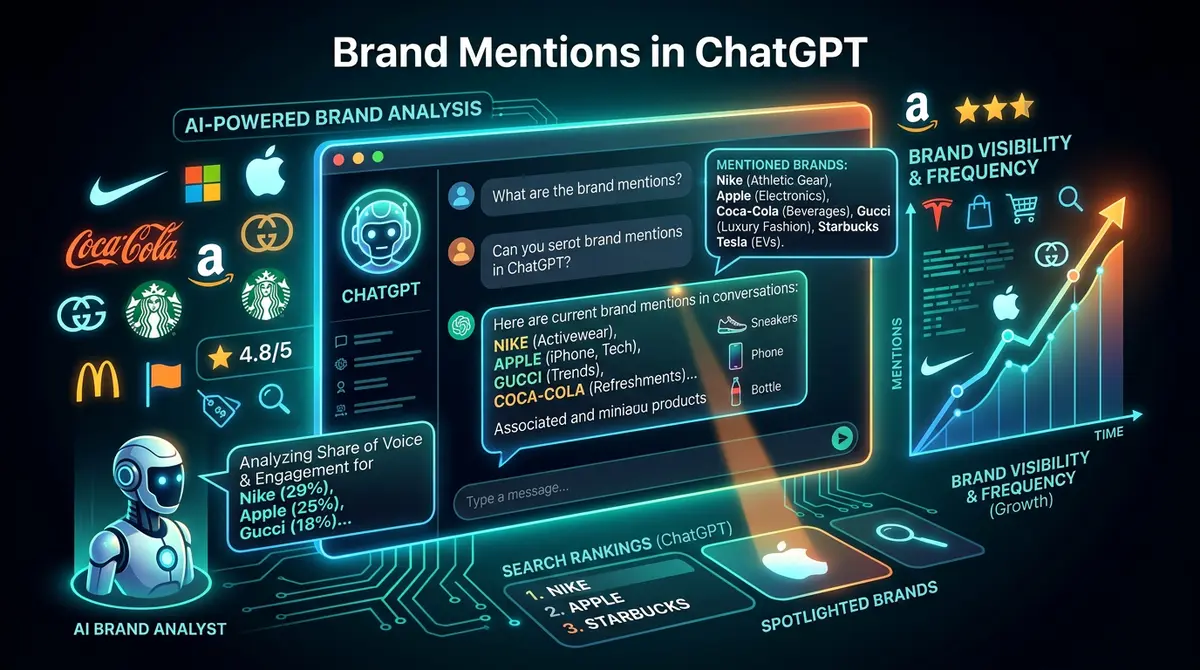 Brand mentions in ChatGPT forensic analysis showing AI recommendation patterns