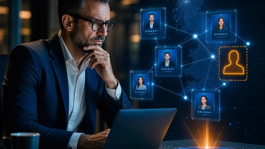 Business owner analysing why competitors receive more visibility in ChatGPT recommendations