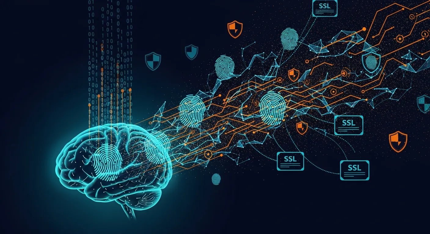 Digital forensics and AI security concept showing data provenance and chain of custody