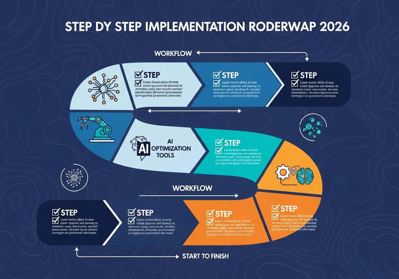 GEO implementation roadmap with step-by-step process visualization
