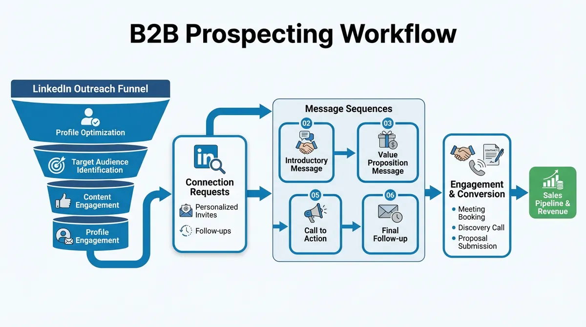 LinkedIn lead generation services B2B prospecting workflow