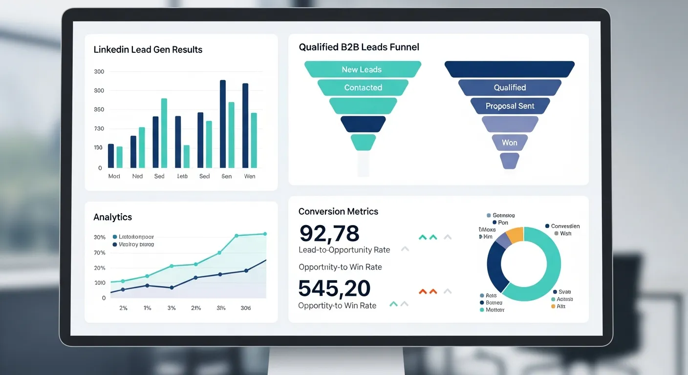 LinkedIn lead generation services sales pipeline showing qualified B2B leads and conversion metrics