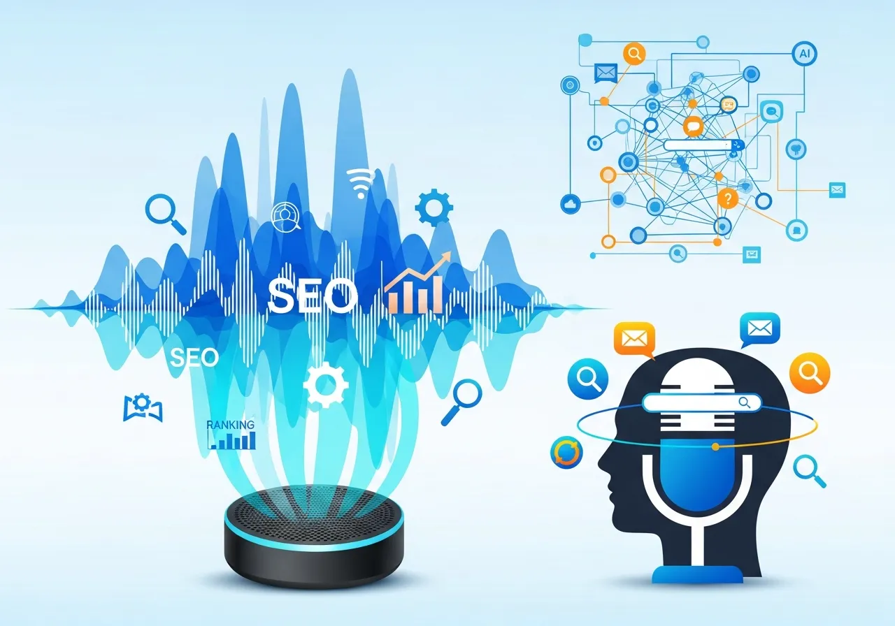 Voice search optimization with smart speaker and SEO elements